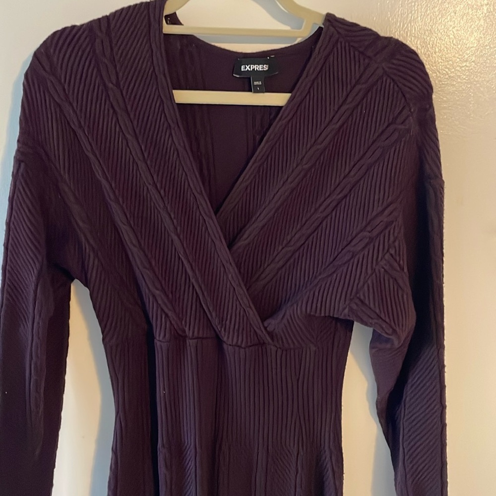 Large Burgundy Midi Sweater Dress